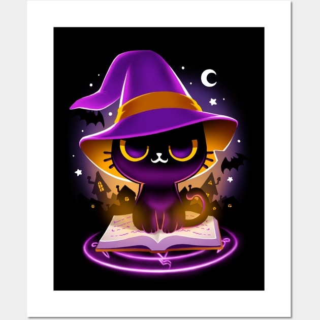 Witch cat - I Put a Spell on You - Halloween Wall Art by BlancaVidal